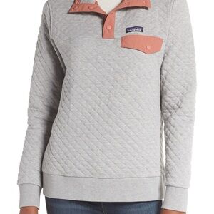 Patagonia Gray and Terracotta Quilted Sweatshirt